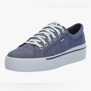NWOB* Keds Jump Kick Duo Women’s lace-up Sneaker  9 Navy Chambray *NEW